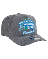 New Era Men's Black Seattle Seahawks Throwback Washed A-Frame 9FIFTY Snapback Hat