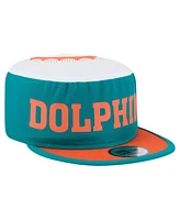 New Era Men's Aqua Miami Dolphins Throwback Retro Painter Snapback Hat