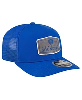 New Era Men's Blue Seattle Sounders Fc Labeled 9SEVENTY Trucker Stretch-Snap Adjustable Hat