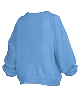 Pressbox Women's Carolina Blue North Tar Heels Janise Arch Over Logo Waist Length Oversized Pullover Sweatshirt
