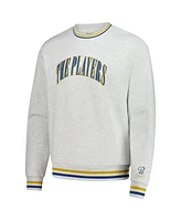 Barstool Golf Men's Heather Gray The Players Striped Pullover Sweatshirt