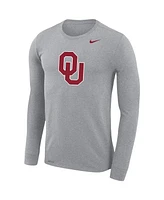 Nike Men's Heather Gray Oklahoma Sooners Legend Wordmark Performance Long Sleeve T-Shirt