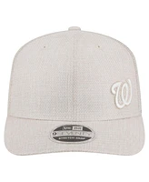 New Era Men's Light Beige Washington Nationals Flawless 9SEVENTY Stretch Snap Hat