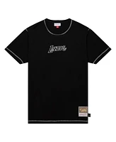 Mitchell & Ness Men's Black Los Angeles Lakers Hardwood Classics Contrast 2K Graphic T-Shirt