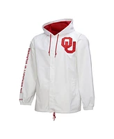 Mitchell & Ness Men's White Oklahoma Sooners Coaches Full-Snap Hoodie Jacket