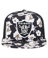 New Era Men's Black Las Vegas Raiders Adventure Pattern Golfer Snapback Hat