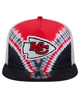 New Era Men's Red/Black Kansas City Chiefs Throwback Dye Golfer Snapback Hat