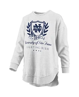 Pressbox Women's Heather Gray Notre Dame Fighting Irish Field Day Melange Poncho Pullover Sweatshirt