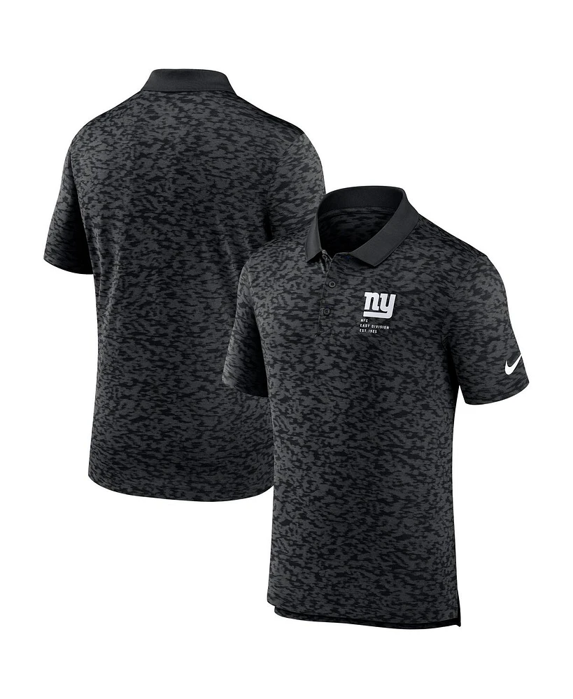 Nike Men's Black New York Giants Pique Fashion Performance Polo Shirt