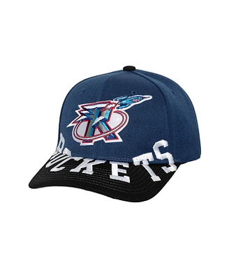 Mitchell & Ness Men's Navy/Black Houston Rockets Under Arch Two-Tone Pro Crown Snapback Hat
