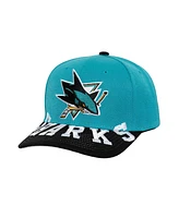 Mitchell & Ness Men's Teal/Black San Jose Sharks Under Arch Two-Tone Pro Crown Snapback Hat