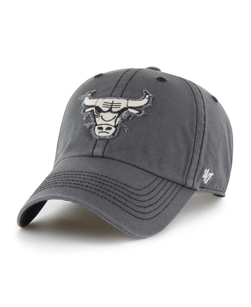 '47 Brand Men's Charcoal Chicago Bulls Scupper Rough Edge Applique Clean Up Adjustable Hat
