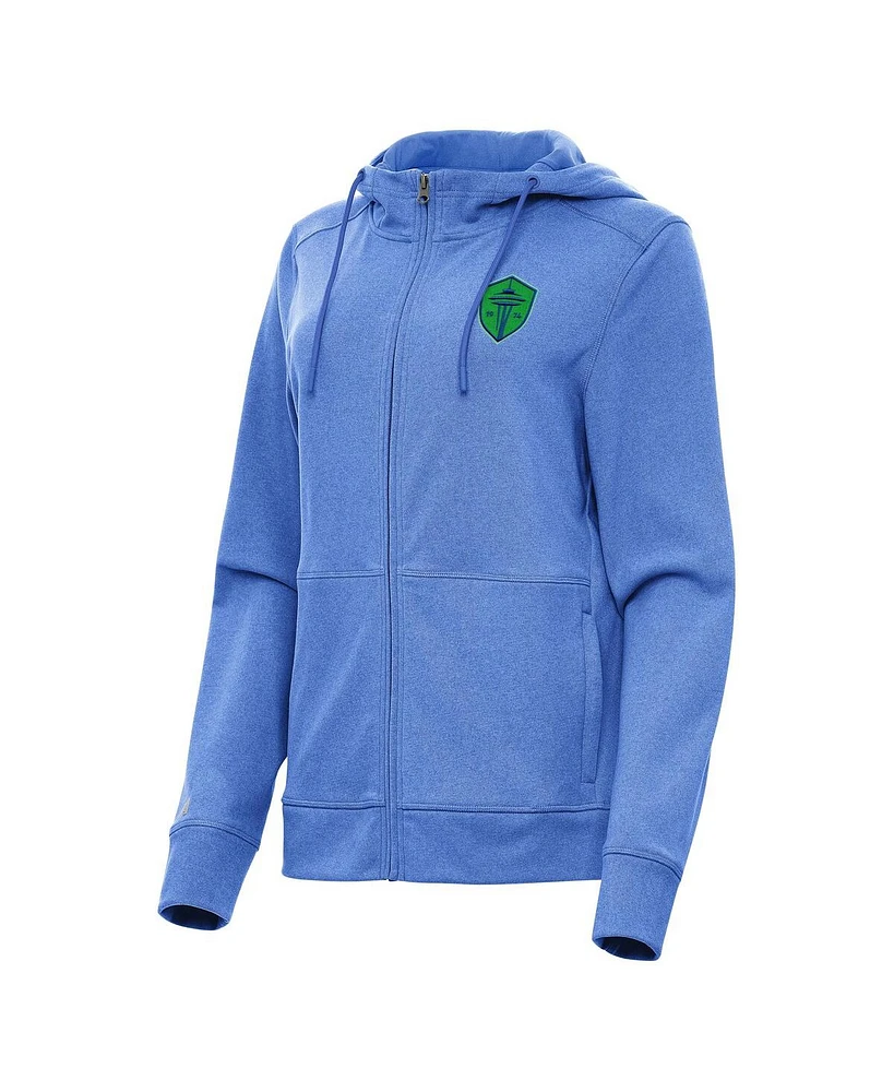 Antigua Women's Heather Royal Seattle Sounders Fc Seeker Full-Zip Hoodie