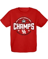Blue 84 Big Boys and Girls Red Houston Cougars 2025 12 Men's Basketball Conference Tournament Champions T-Shirt