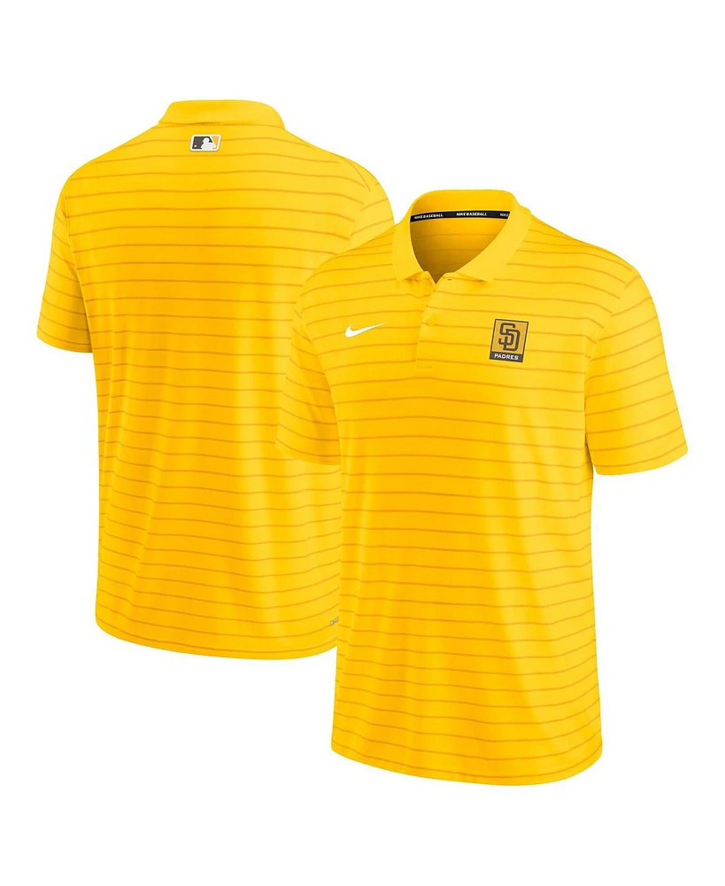 Nike Men's Gold San Diego Padres Striped Polo Shirt