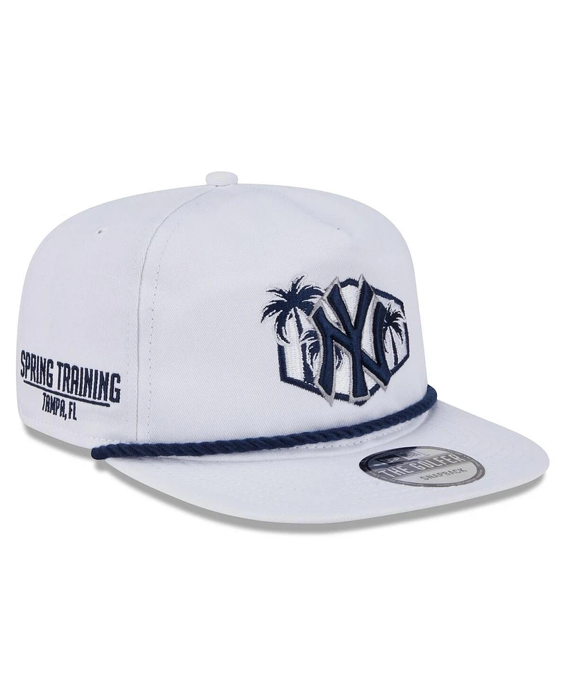 New Era Men's White New York Yankees 2025 Spring Training Palm Golfer Adjustable Hat