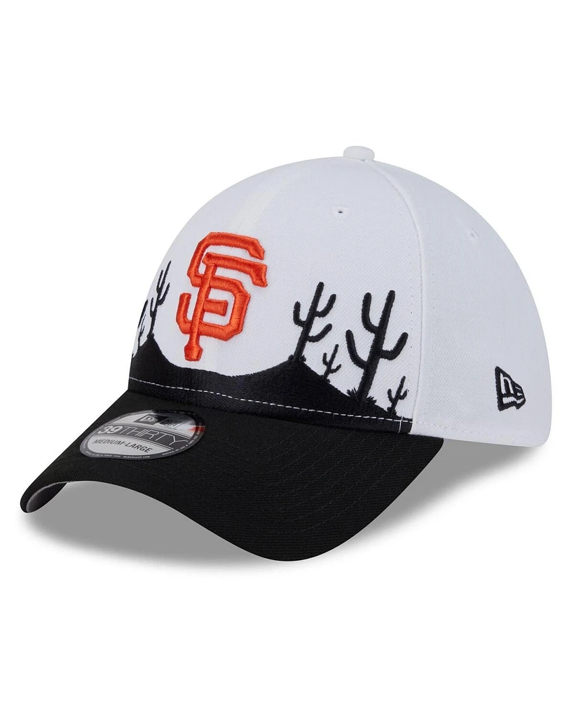 New Era Men's White/Black San Francisco Giants 2025 Spring Training Landscape 39THIRTY Flex Hat