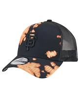 New Era Men's Black San Francisco Giants Bleached A-Frame 9FORTY Adjustable Hat