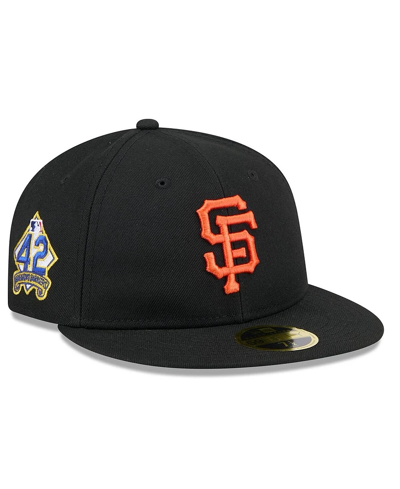 New Era Men's Black San Francisco Giants 2025 Jackie Robinson Day Retro crown 59FIFTY Unstructured Hat