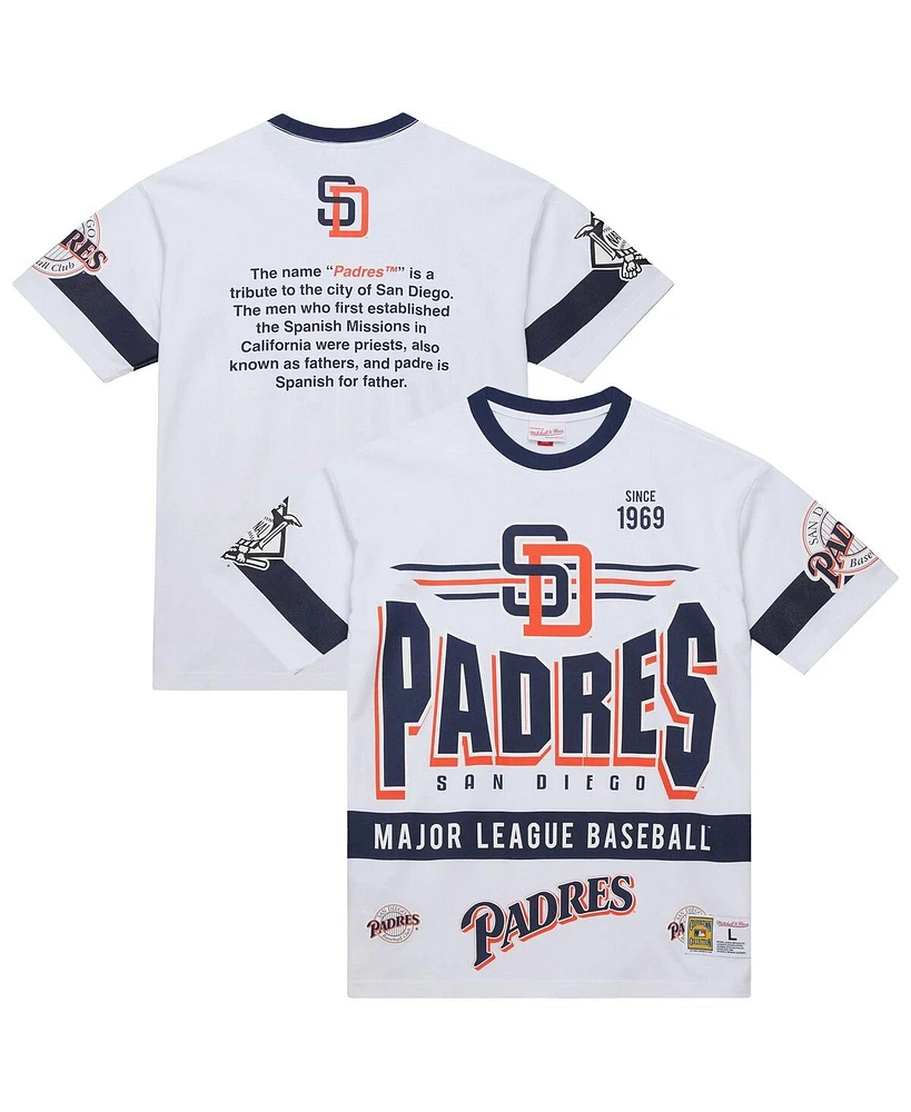 Mitchell & Ness Men's White San Diego Padres Cooperstown Collection Team Origins Premium T-Shirt