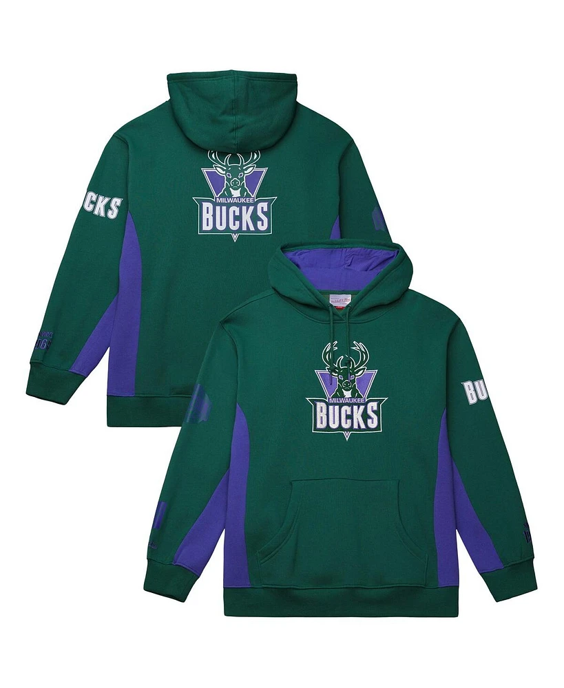 Mitchell & Ness Men's Hunter Green Milwaukee Bucks Hardwood Classics Team Origins Fleece Pullover Hoodie