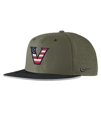 Nike Men's Olive Vanderbilt Commodores On-Field True Performance Baseball Fitted Hat