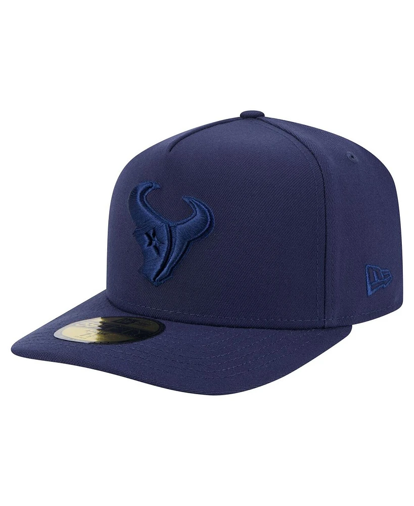 New Era Men's Navy Houston Texans Color Pack A-Frame 59FIFTY Fitted Hat