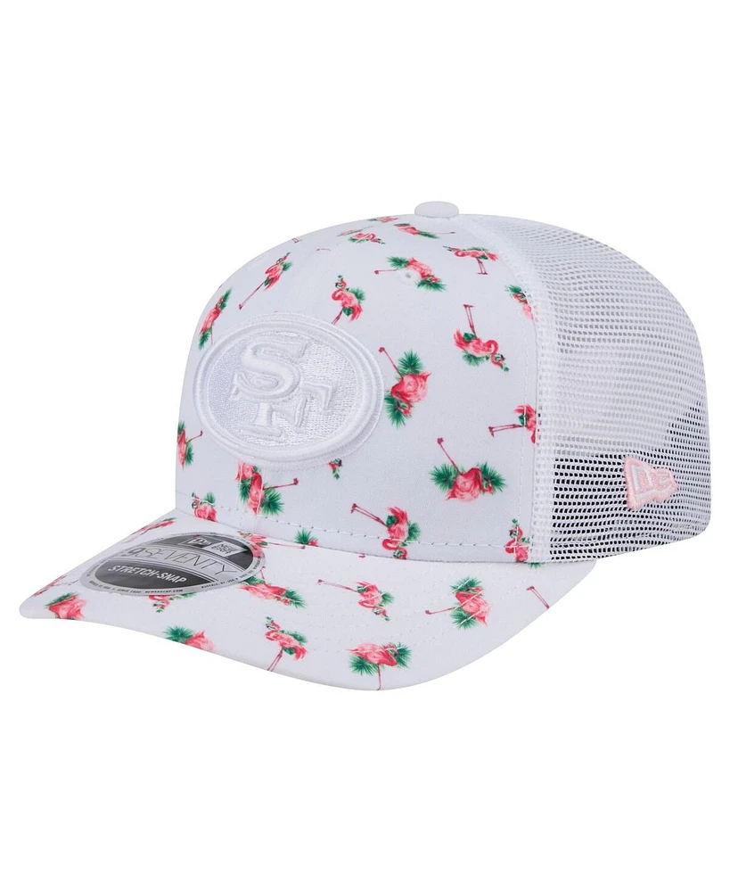 New Era Men's White San Francisco 49ers Adventure Flamingo Pattern 9SEVENTY Stretch-Snap Hat