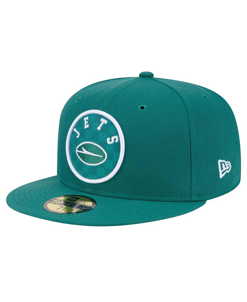 New Era Men's Green York Jets Checkered 59FIFTY Fitted Hat