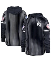 '47 Brand Men's Navy New York Yankees Pinstripe Double Header Pullover Hoodie