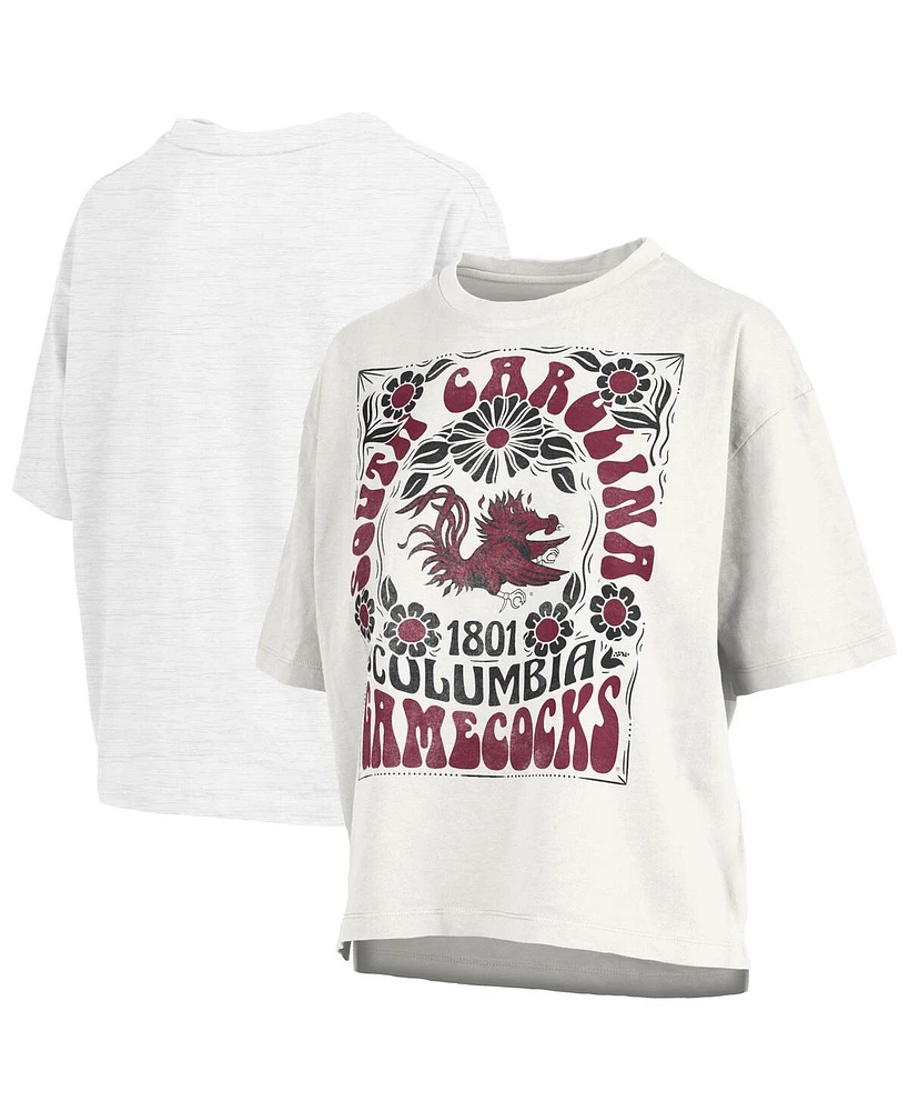 Pressbox Women's White South Carolina Gamecocks Harmony Oversized T-Shirt