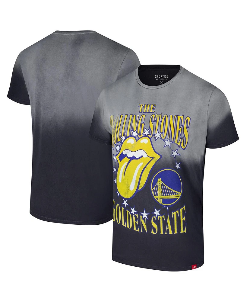 Sportiqe Men's and Women's Gray Rolling Stones x Golden State Warriors Bingham Collab T-Shirt
