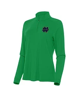 Antigua Women's Green Notre Dame Fighting Irish Intent Quarter-Zip Top