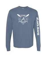 Soft as a Grape Women's Navy Atlanta Braves Pigment Dye Long Sleeve T-Shirt