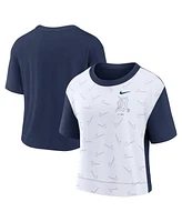 Nike Women's Navy/White Detroit Tigers Line Up High Hip Fashion T-Shirt