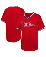 Outerstuff Big Boys and Girls Red Philadelphia Phillies Relief Pitcher V-Neck T-Shirt