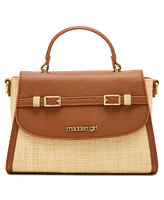 Madden Girl Allys Straw Top Handle Small Satchel Bag