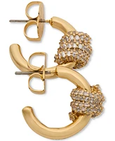 kate spade new york Small Pave Knot Hoop Earrings, 0.62"