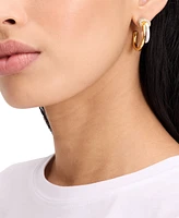 kate spade new york Gold-Tone Medium Pave Knot Layered Hoop Earrings, 1.12"