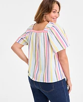 Style & Co Plus Printed Short-Sleeve Top, Exclusively at Macy's
