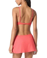 Michael Michael Kors Womens Banded Logo Trim Triangle Bikini Top Logo Trim Skirted Bottom
