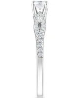 Diamond Princess-Cut Engagement Ring (1/2 ct. t.w.) in 14k White Gold