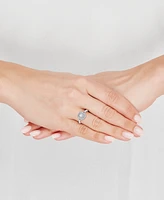 Diamond Emerald-Cut Double Halo Engagement Ring (1/2 ct. t.w.) in 14k White Gold