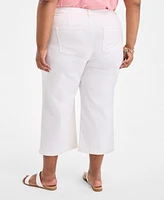 Style & Co Plus High-Rise Wide-Leg Crop Jeans, Exclusively at Macy's
