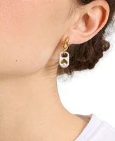 kate spade new york Two-Tone Crystal Pop Tab Charm Hoop Earrings