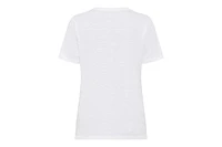 Olsen Women's Split Neck T-Shirt with Embroidery