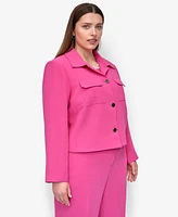 Dkny Plus Aero Crepe Button-Front Jacket