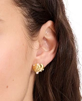 Kate Spade New York Gold-Tone Pave & Imitation Pearl Shell Stud Earrings