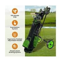 Jovial 2-Wheel Golf Pull Cart with Adjustable Handle and Foot Brake