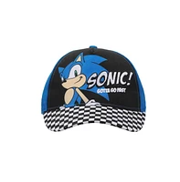 Sonic The Hedgehog Character & Checkered Patterns 2-Piece Curved Snapback Hat & Bi-Fold Wallet Set